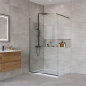 Душевая перегородка BELBAGNO KRAFT-L-1-120-C-NERO с односторонним входом, стекло прозрачное, профиль чёрный, 1200x1950 мм
